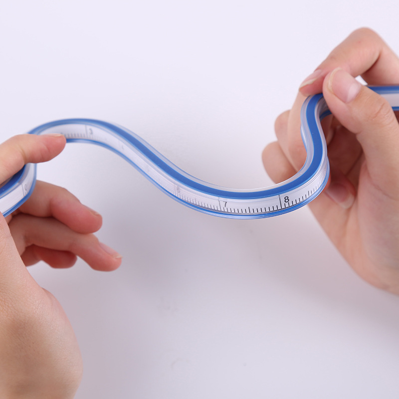 30cm Gebogen Naaipen - Flexibel Plastic met Engelse & Metrische Schalen - Tekengereedschap