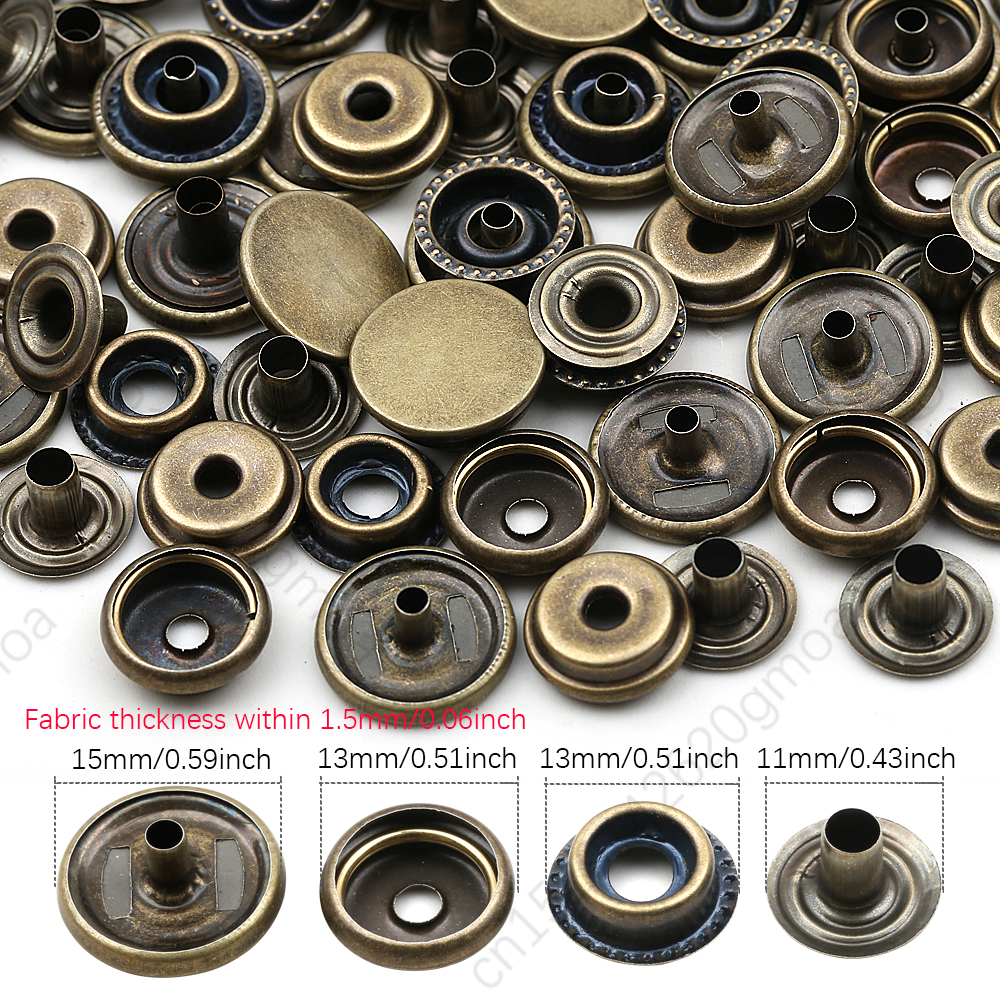 20sets/pack 10-15mm Metal Snap Buttons Sewing Accessories Botones Snaps Button For Clothing bags Leather Pressure Snap Fasteners: WHITE