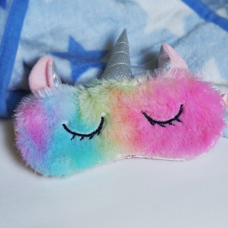 Dessin animé 1 pièces Mayitr licorne masque pour les yeux variété masque de sommeil en peluche ombre pour les yeux couverture masque pour les yeux approprié pour voyage maison en peluche