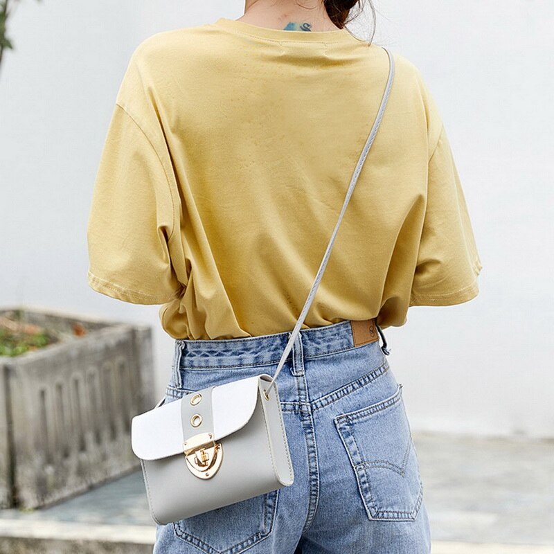 Bolsa feminina moda anel decoração retalhos crossbody sacos de ombro para mulheres saco de mensageiro de corrente mini saco sac principal femme