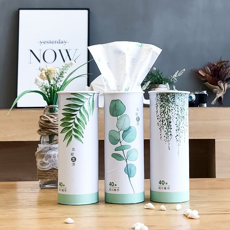 3 tønder plantetrykt bilpapirhåndklæde 40 pumpende 3 lag tykt lommetørklæde papir festservietter baby shower tissue