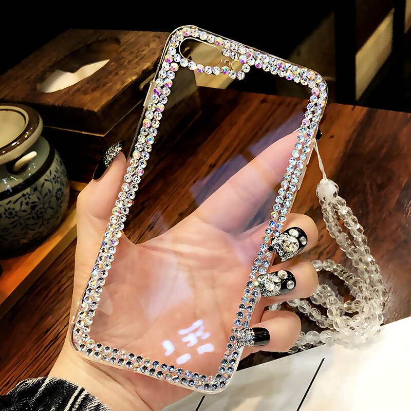 Per iphone 11 Pro Max Per iphone X XS Max XR 8 più di 7 più il Caso di Lusso Del Diamante Del Rhinestone di Caso Per iphone 5 5S 6 6S Plus CASO