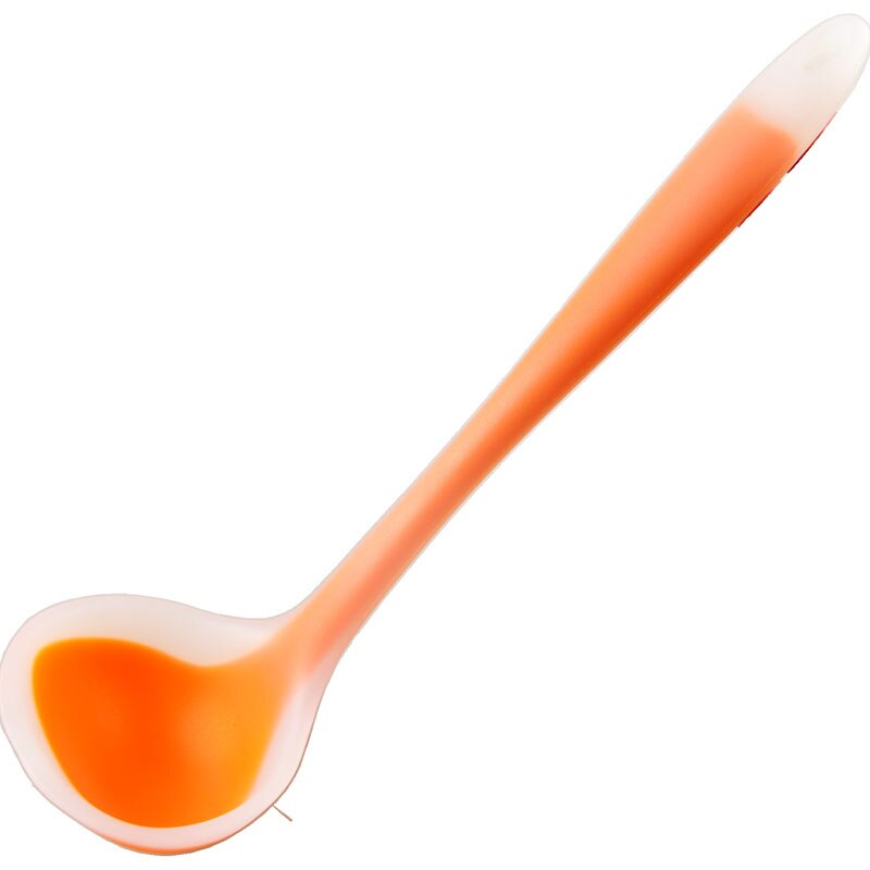 Cuchara de silicona antiadherente para sopa, utensilios de cocina resistentes a altas temperaturas, para arroz, antiquemaduras: orange