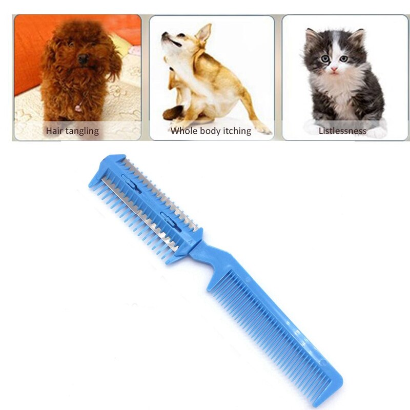 Double Header Comb For Cats Dogs Pet Stainless Steel Comfort Flea Hair Grooming Tools Deworming Brush Short Long Hair Fur Remove