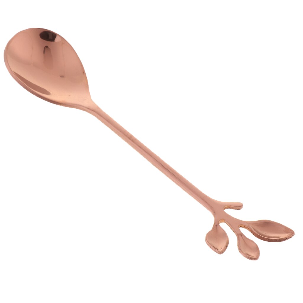 Roestvrijstalen Theelepel Kleurrijke Koffie Lepel, 12Cm Thee Lepel Mengen Lepel Suiker Lepel, Creatieve Premium Theelepel, regenboog: Rose Golden