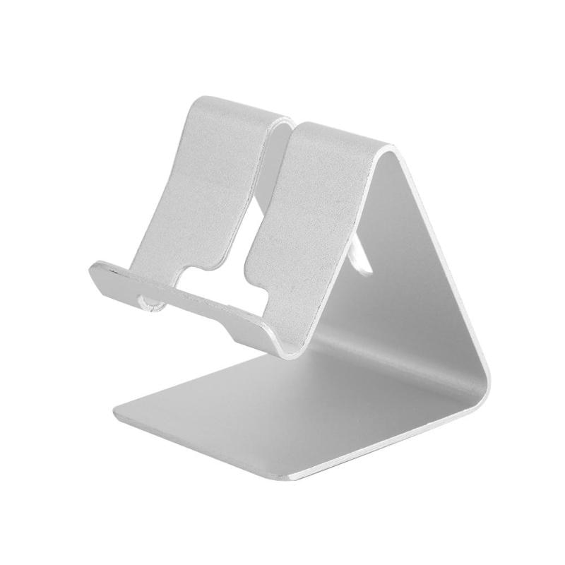 Soporte Universal de aleación de aluminio para teléfono inteligente, soporte de escritorio, soporte de carga para iPhone, soporte metálico para tabletas, soporte para ipad y Tablet: Silver A