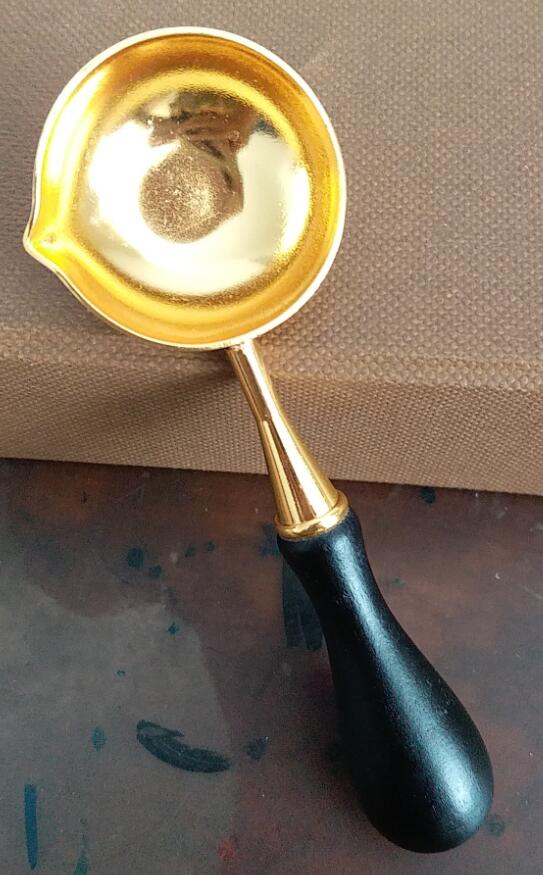 Cuillère pour sceau de cire, Vintage, grande cuillère en bois et laiton, pour sceau d'étoile, bâton de cire, Vino tinto Sellado Sax palillo: 2