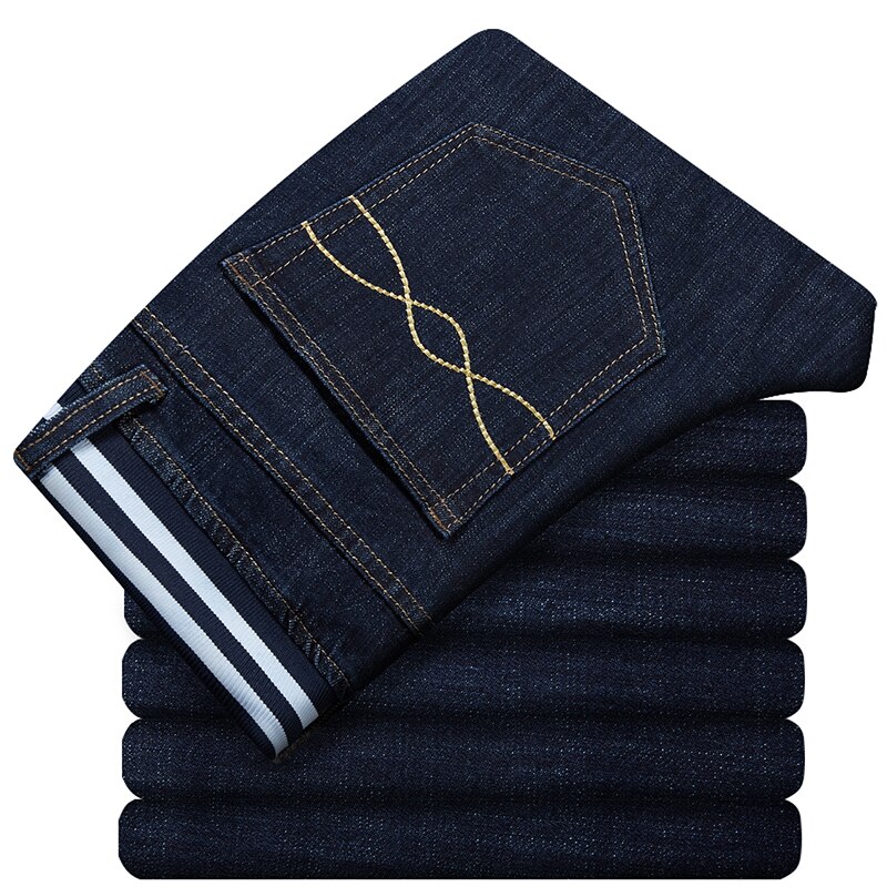 42 44 46 48 big plus size herrjeans stretch elastisk midja män distressed jeans casual lösa svarta jeansbyxor: 30