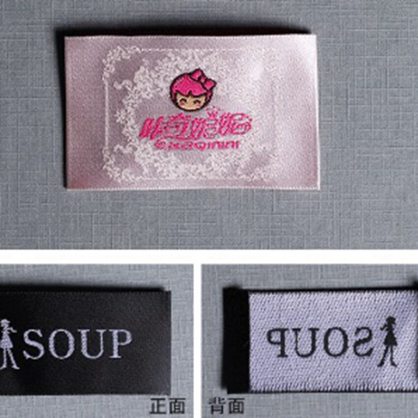 ZeQi Custom woven labels clothing label main label 1000pcs