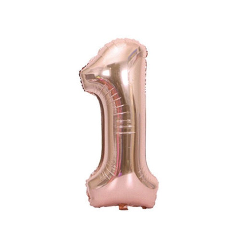 Ballon numérique noël mariage saint valentin Rose or aluminium Film fond mur pour la décoration de fête d'anniversaire: Number 1