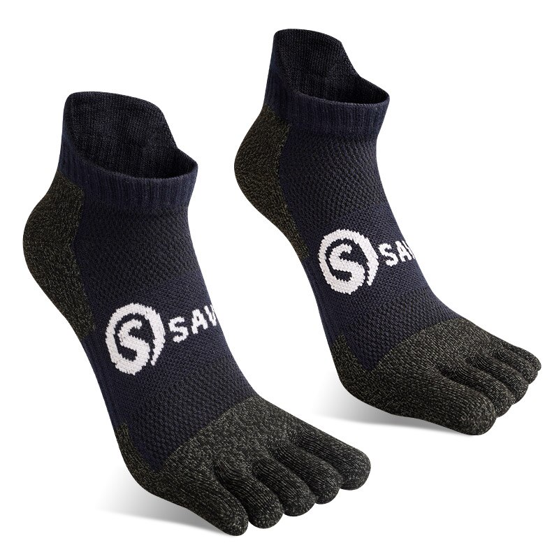 Savior – chaussettes de sport hygroscopiques pour hommes et femmes, en Fiber de cuivre, à cinq doigts, pour Marathon,: Navy blue / S