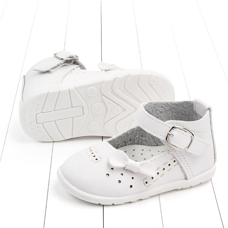cute 1pair leather Shoes flower Children kids Shoes, Girl single kids party shoes: White / 5