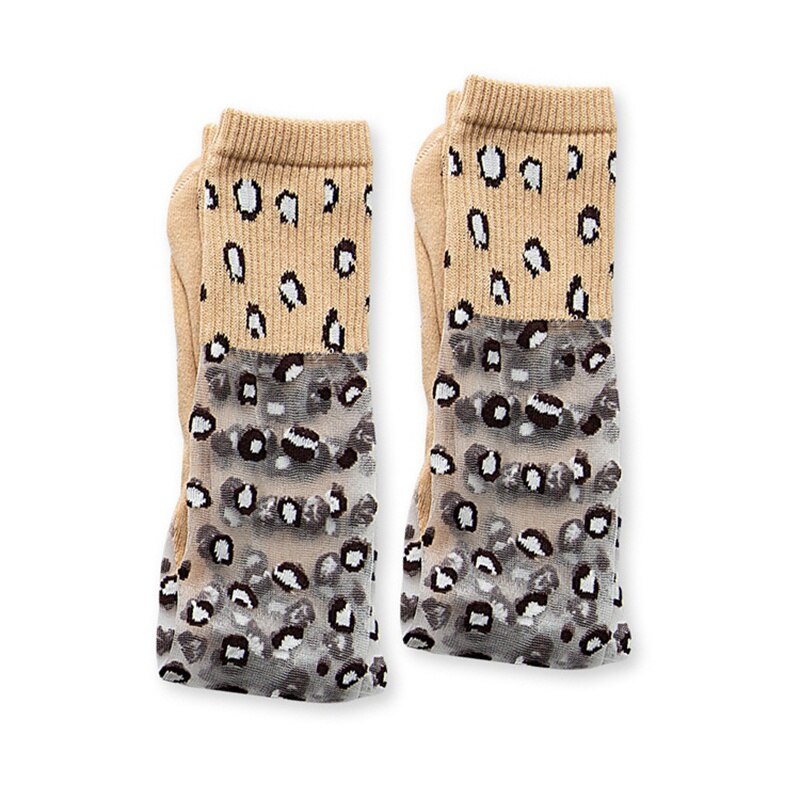 Børn blød krybbe ben varmere spædbarn baby pige sokker leopard print piger sokker åndbar børn lange sokker: E