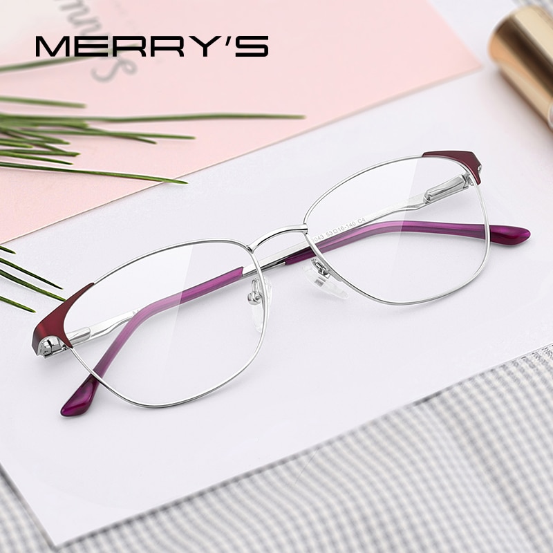 MERRY'S Women Cat Eye Glasses Frame Ladies Optical Eyewear Myopia Prescription Optical Eyeglasses S2053