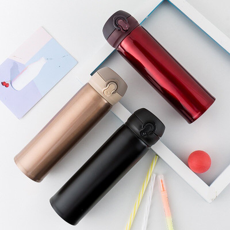 Termo portátil de , botella de agua de acero inoxidable para niños y niñas, termos, taza con aislamiento, gran capacidad, termo para estudiantes