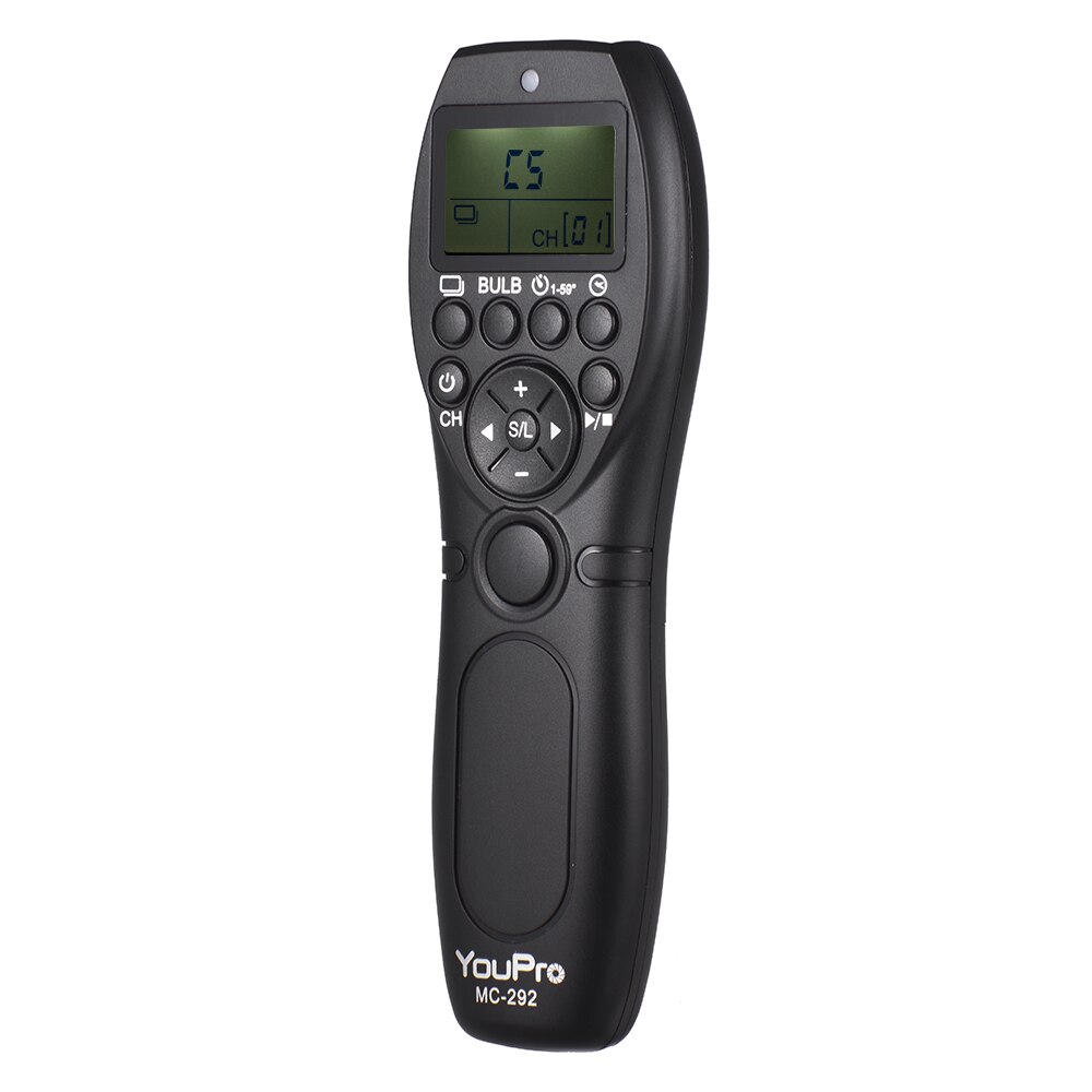 Youpro câmera remota MC-292 2.4g, com temporizador lcd, transmissor de liberação e receptor, 32 canais para sony a7 dslr