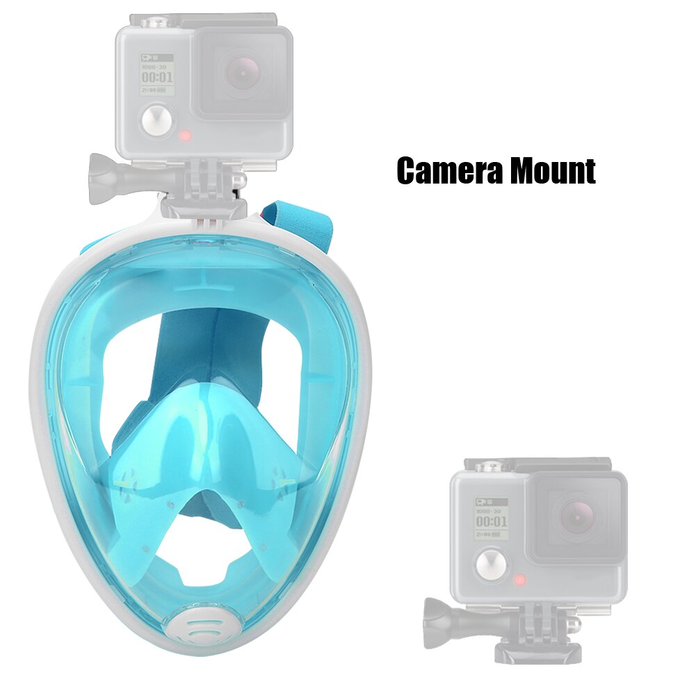Duikbril Onderwater Scuba Anti Fog Volledige Gezicht Duikbril Snorkelen Set Met Anti-Slip Ring Snorkel Bril Voor gopro