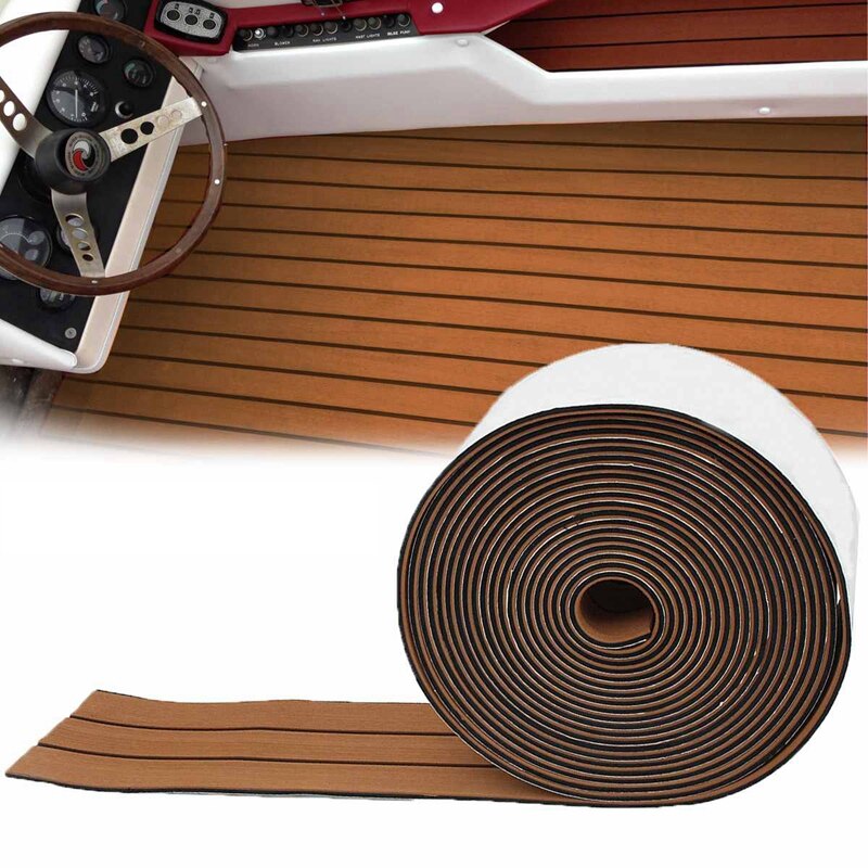 1 rouleau 2400X17Cm Eva mousse teck pont feuille auto-adhésif bateau Yacht synthétique platelage mousse tapis de sol