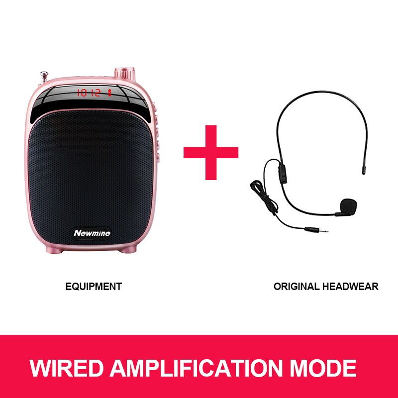 Bærbar megafon højttaler stemmeforstærker trådløs megafon med mikrofon sort / lyserød / rød radio til udendørs undervisningskonference: Bundt 1 lyserød