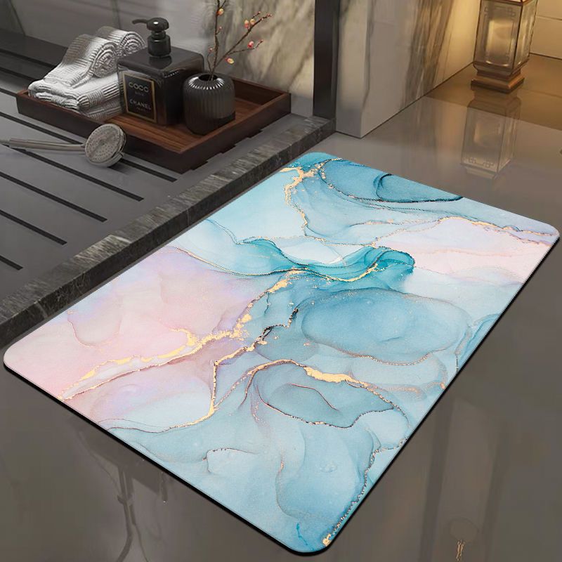 Alfombra de barro de diatomeas con estampado de mármol moderno, alfombra absorbente de secado rápido para bañera, accesorios decorativos para puerta de entrada y baño, 1 ud.