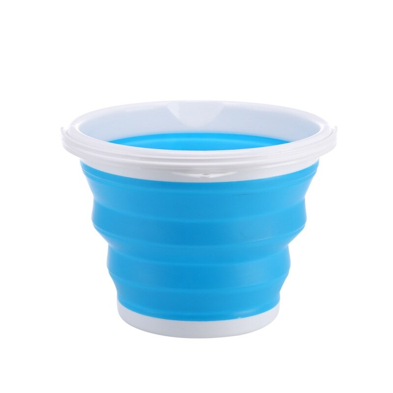 Collapsible Bucket 10L/5L/3 Portable Folding Bucket Lid Silicone Car Washing Bucket Children Outdoor Fishing Travel Home Storage: Blue-22-17cm-3l