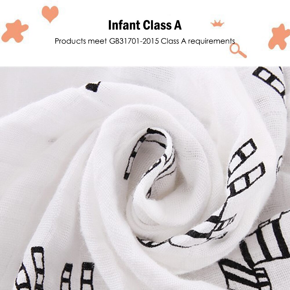 -né bébé Swaddles 100% coton mousseline bain gaze couverture douce imprimé dessin animé écharpe pour bébé sac de nuit poussette couverture tapis de jeu