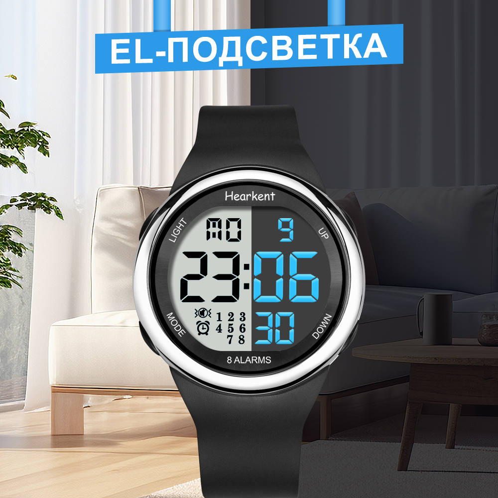 Hearkent Vibrationsalarm-Uhr für Herren und Damen, wasserdicht, Chrono-Uhr, digitale Vibration, Countdown-Armbanduhr für ältere Menschen, Gehörlose