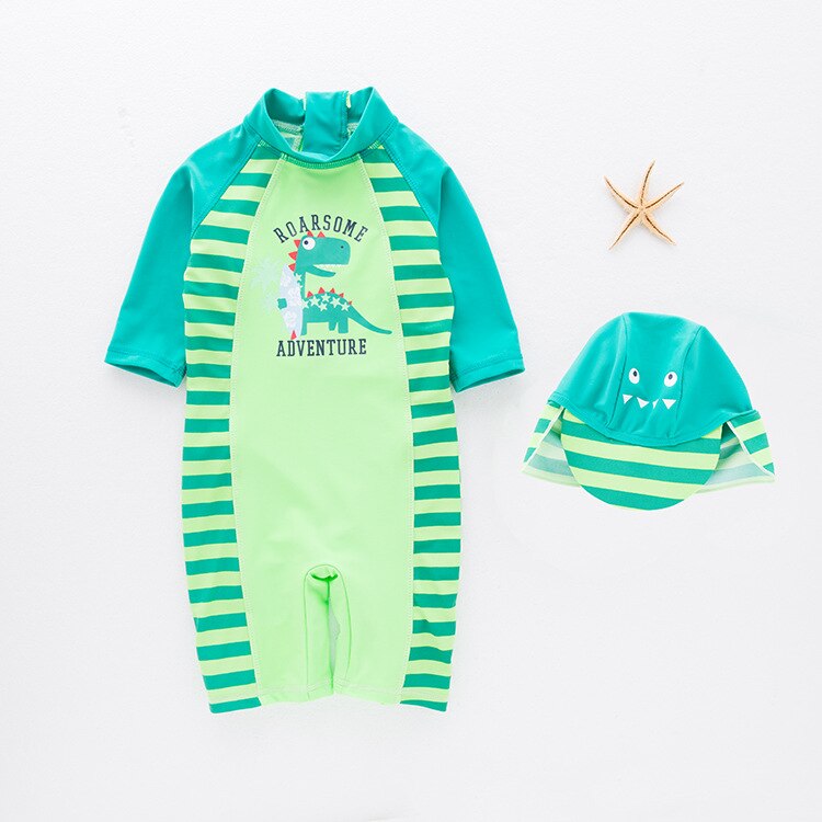 Baby Boy Swimwear Summer Rash Guards Sports Infant Handsome Dinosaur Beach UV Protection Surfing 1-2Year Toddler Swimwear