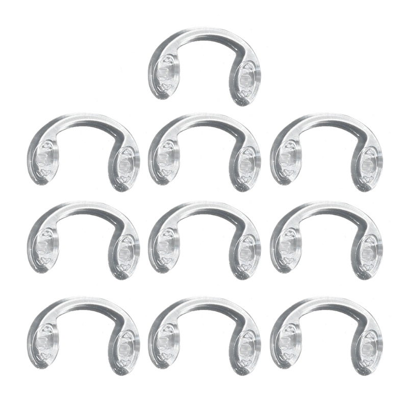 10 plaquettes nasales souples antidérapantes pour lunettes, en Silicone, avec sangle en forme de U, pont nasal à vis: small