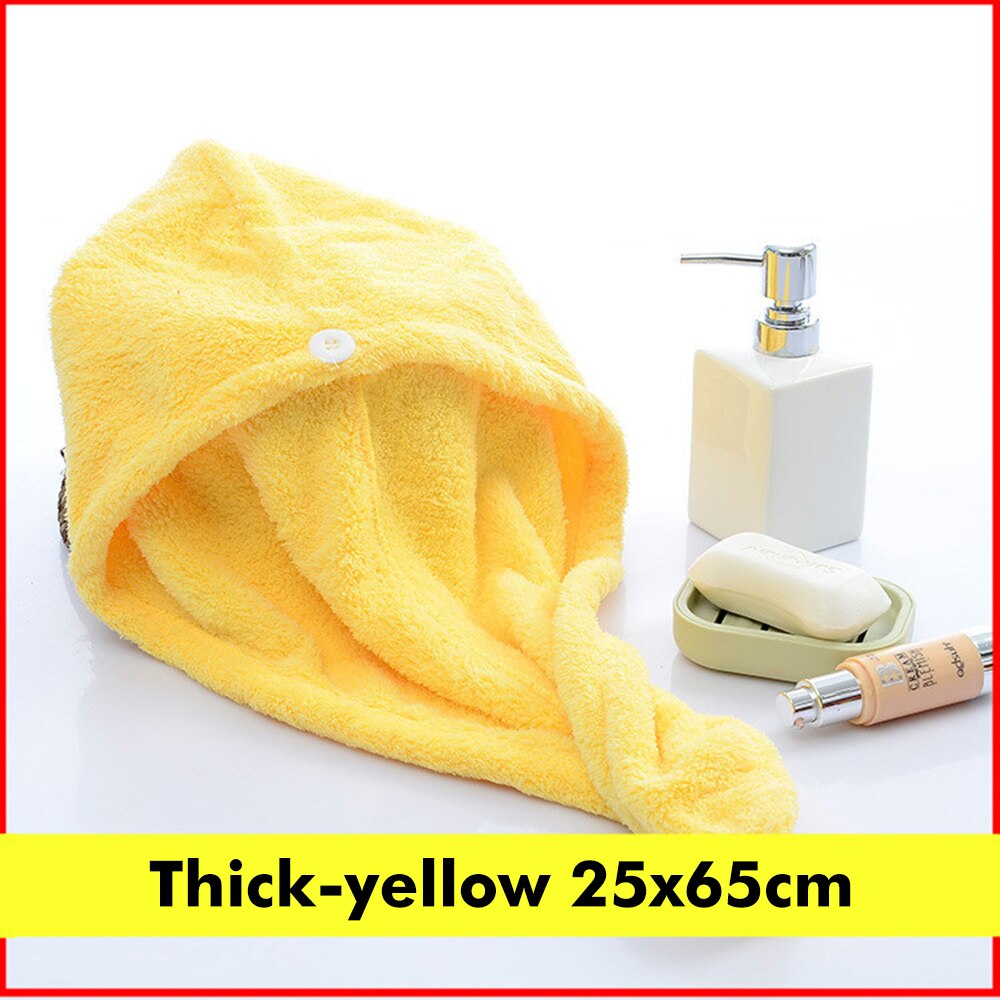 Towel Hair Drying Quick-Dry Bath Towel Microfiber Solid Soft Skin-Friendly Without Irritation Super Water Absorption Performance: Yellow
