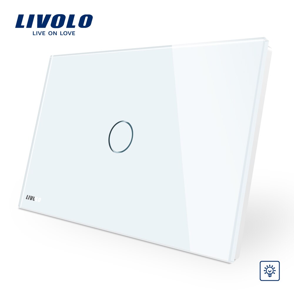 LIVOLO Wall Switch Ivory White Glass Panel, AU US C9 Standard Touch Light Switch with LED indicator,dimmer remote control: 1 gang dimmer