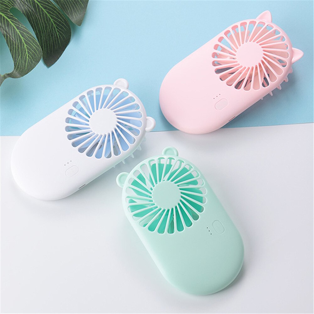 Cute Mini Portable Pocket Fan USB Charging Cool Air Hand Held Small Fans Household Electrical Appliances Desktop Electric Fan
