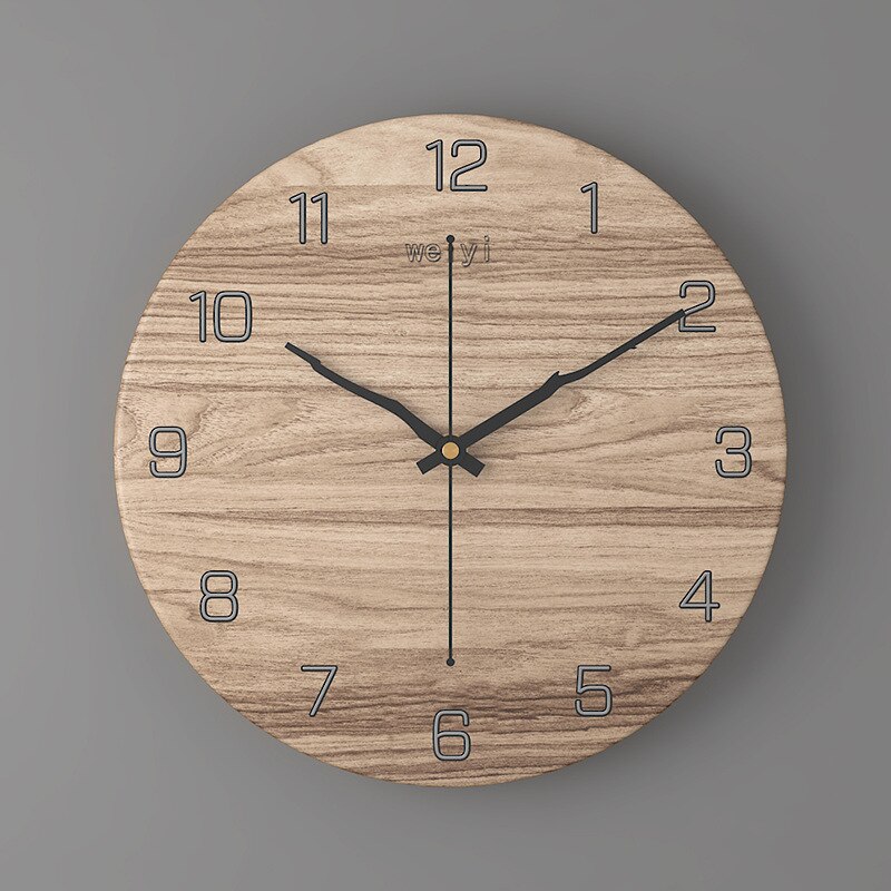 Imitation Marble Clock European Style Home Living Room Wall Clock Bedroom 30cm Metal Digital Clock: 04 Metal