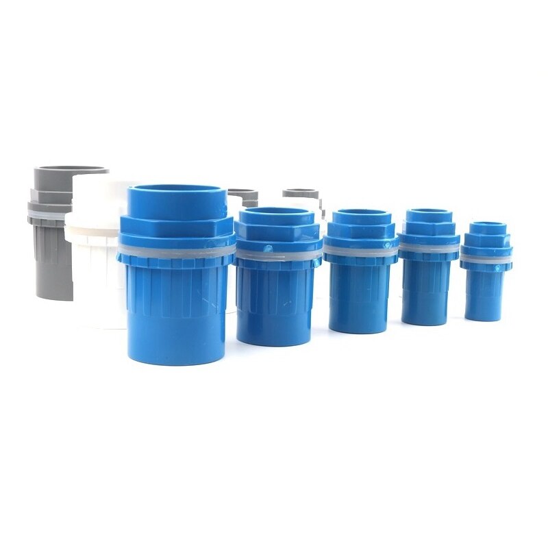 1pc I.D20~50mm HI PVC Pipe Connectors Socket Water Tank Aquarium Inlet Outlet Joints Drainage Pipe Connectors