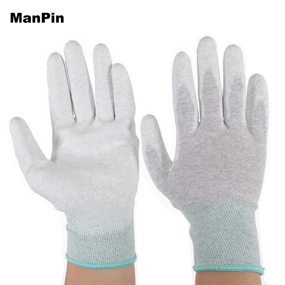 3Pcs Mobile Phone Repair ESD Anti Static PU Painted Carbon Fiber Gloves Electronic Screen PCB Soldering Working Hand Protector