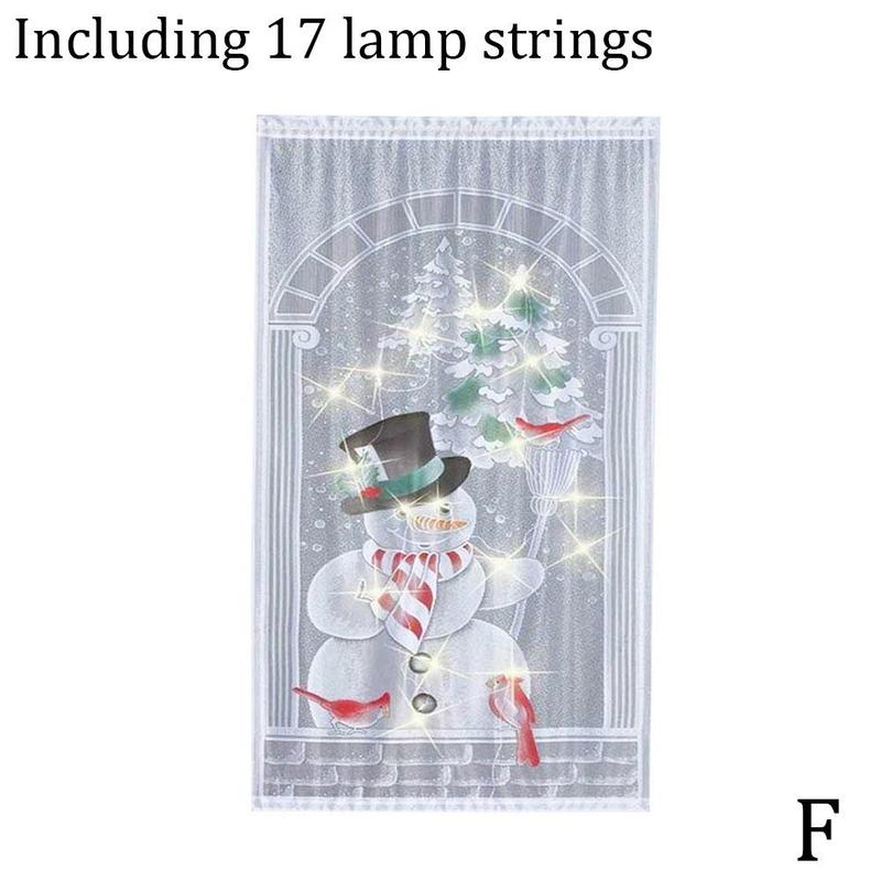 Rideaux de noël Santa Clause impression renne imprimé rideau pour chambre salon enfants maison hôtel rideau décoratif: F