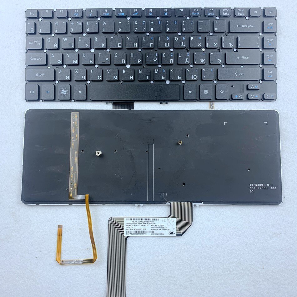 Japanese Russian Backlit Laptop Keyboard For Acer Aspire M5-481G M5-481PT M5-481PTG M5-481TG Z09 JP RU Layout: Grey