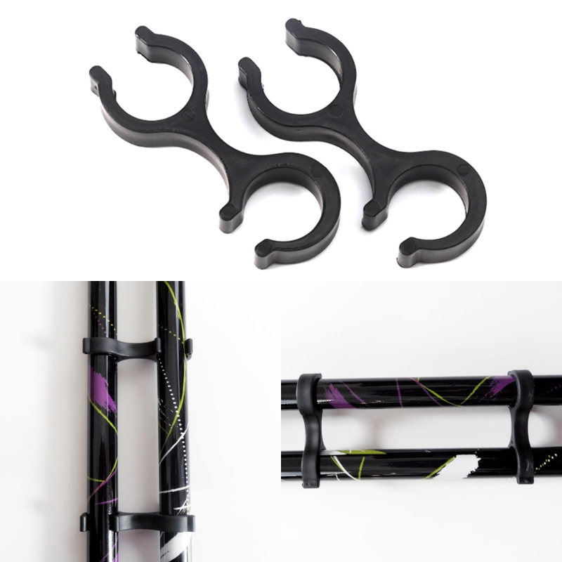 2Pcs Wandelstok Gesp Trek Mand Rubber Tip Koolstofvezel Hike Polen Sluiting