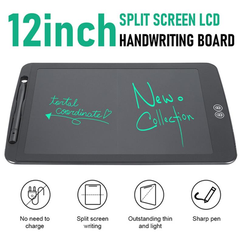 12 Inch LCD Writing Tablet Digital Split Ccreen Delete Writing Drawing Board Intelligent Split Screen Child Writing Tablets