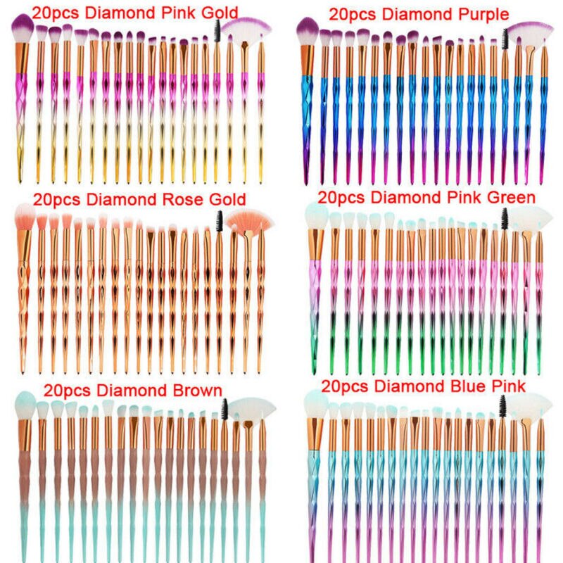 20PCS Unicorn Beauty Makeup Brushes Tool Set Blending Cosmetic Powder Eye Shadow Brush A Full Set of Cosmetic Brush