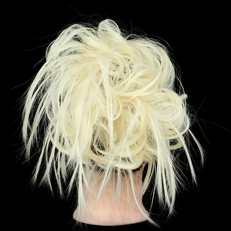 Xinran syntetisk hårstykke rodet knold pjusket hårstykke elastikbånd chignon hår krøllet scrunchie updo cover til kvinder 17 farver: 613