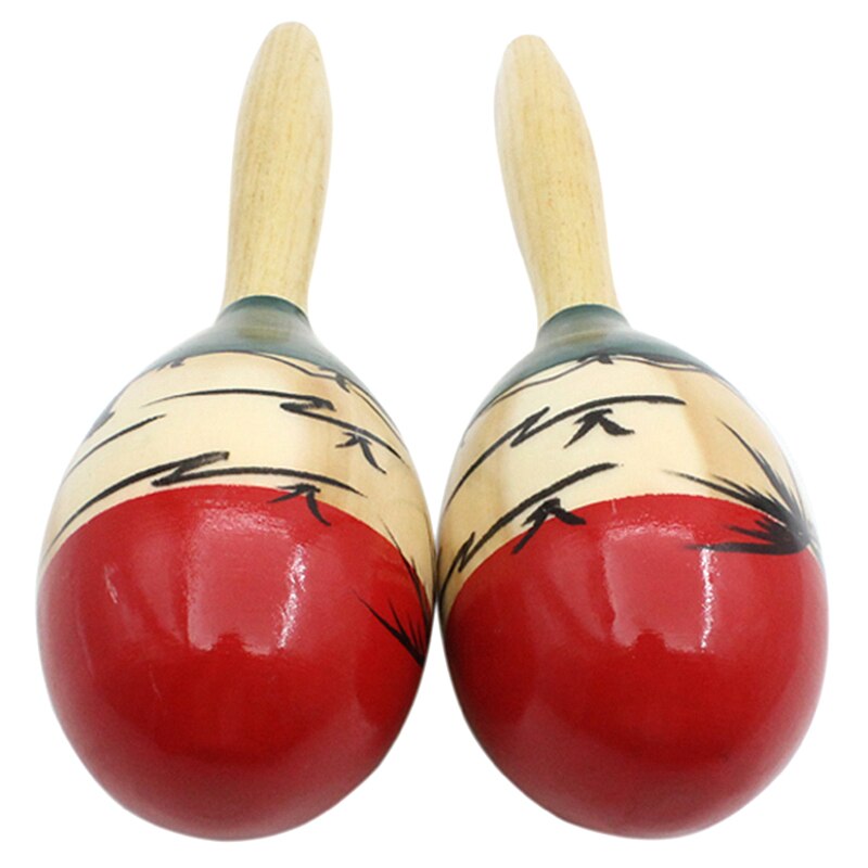 1 Pair Of Wooden Large Maracas Rumba Shakers Rattles Sand Hammer Percussion Instrument Musical Toy For Kid Children Party Games