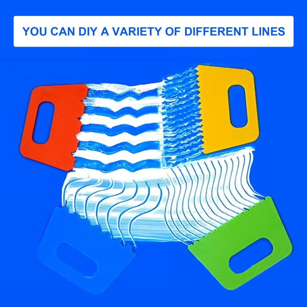 4Pcs Children Painting Scraping Brushes DIY Painting Brushes Line Scrapers