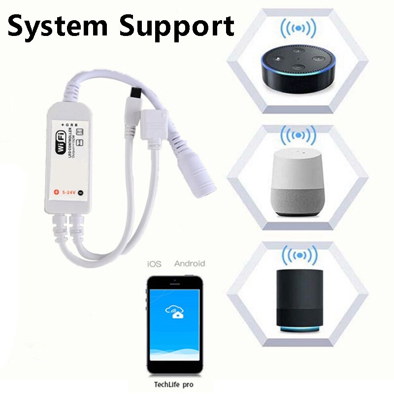 Wifi Led Strip Verlichting 5M Waterdicht 5050 Led Strip Verlichting Met 24 Toetsen Afstandsbediening Voor Kamer Halloween Kerst