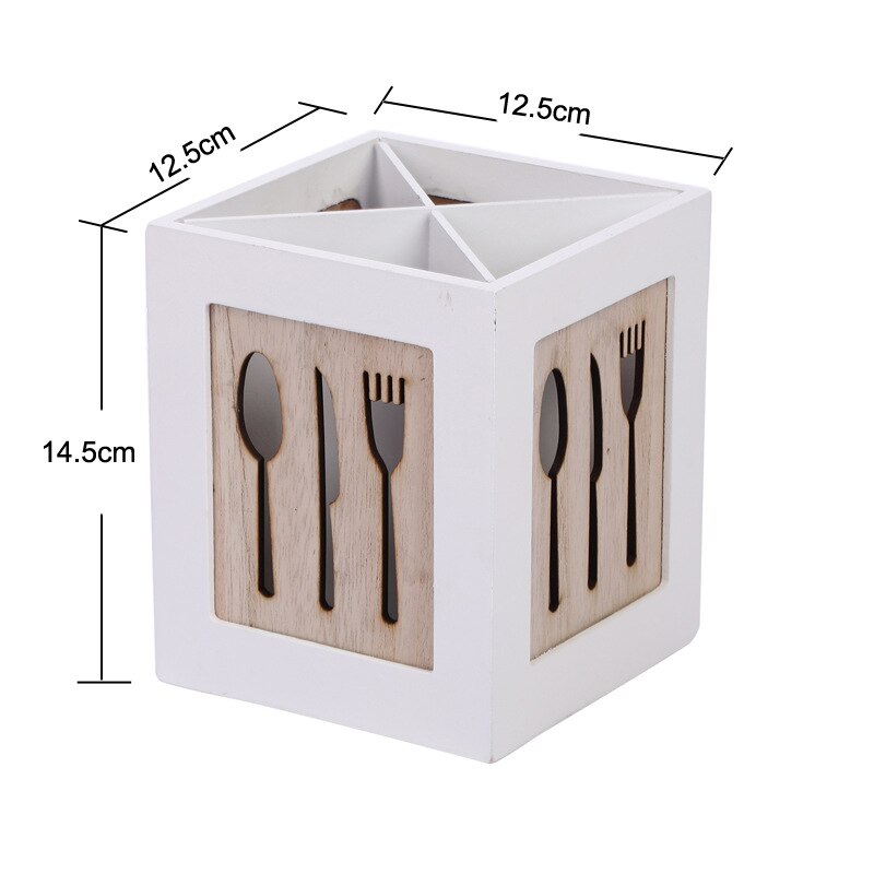 Caja de almacenamiento multifuncional de madera, vajilla, cesta de almacenamiento de cocina, organizador de cubiertos, soporte para tenedor, estante de palillos, hueco