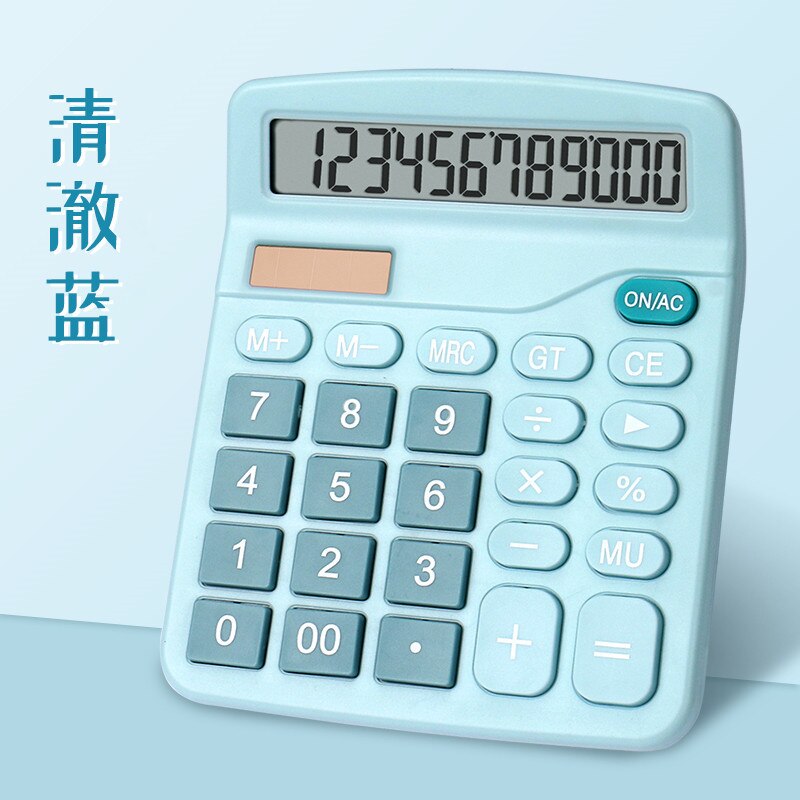 Calculatrice solaire couleur 12 bits pour étudiant, 837, ordinateur de bureau, voix: Blue