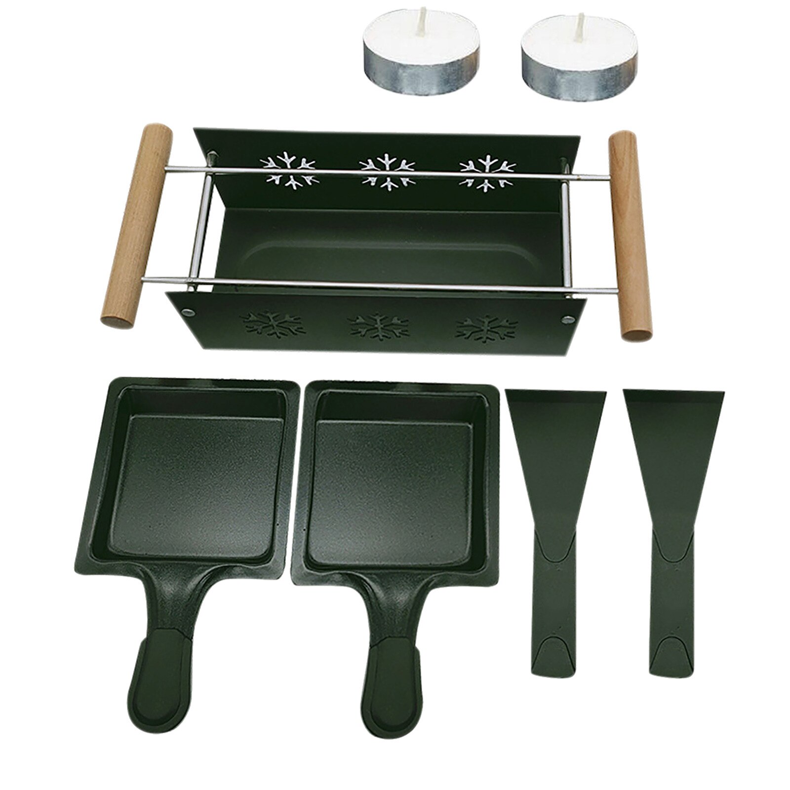 Non-Stick Metal Cheese Raclette Baking Pan Oven Grill Plate Rotaster Baking Tray Stove Frame Spatula Set Kitchen Baking Tool