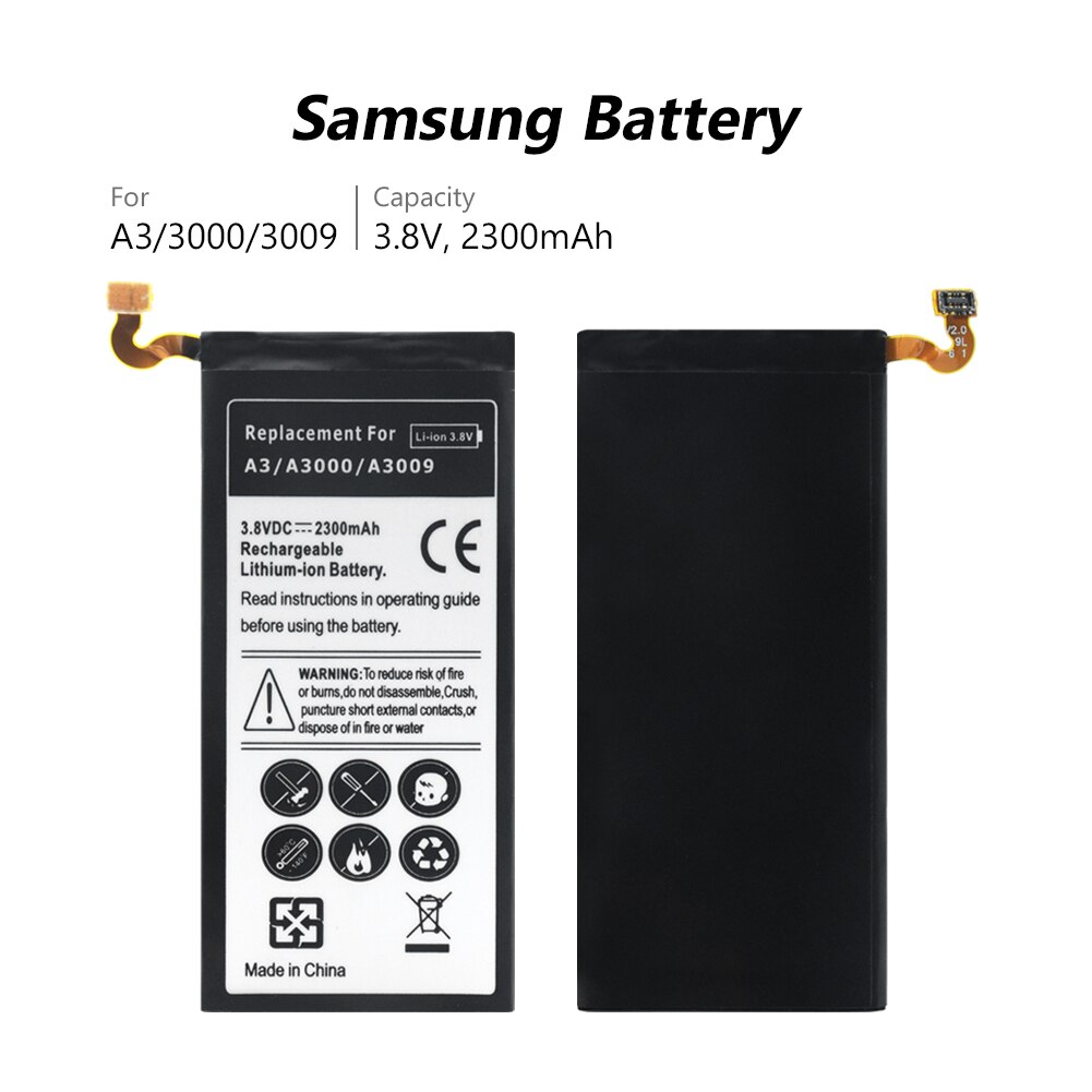 Pour Samsung Galaxy A3 EB-BA300ABE Batterie A300 A300F SM-A300FU A3000 A3009 A300X A300F Batterie Batterie 2300mAh Remplacement