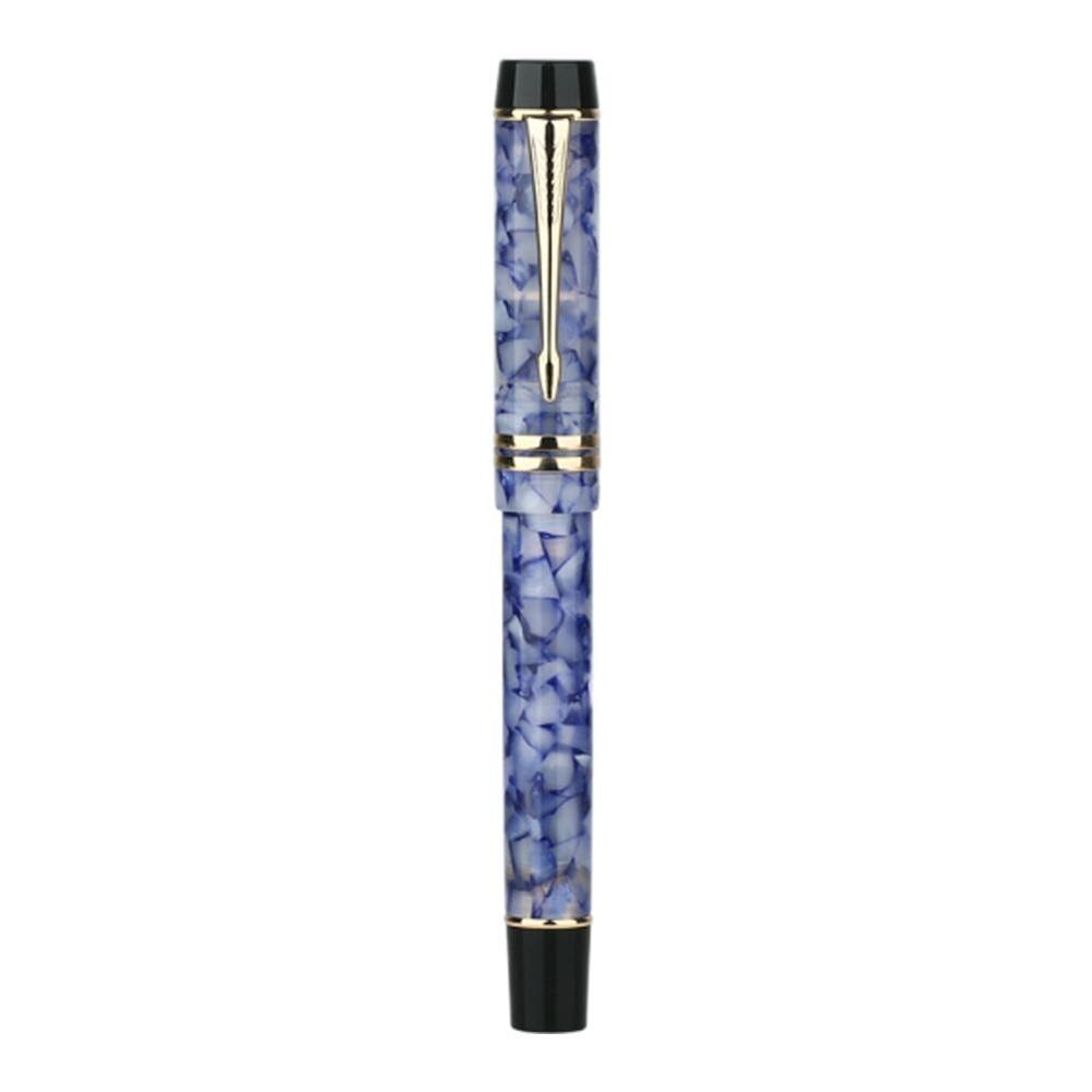 Moonman  m600s checkerboard vulpen iridium fijne flexibele penpunt 0.5mm uitstekende kantoorpen: Ijskristalblauw