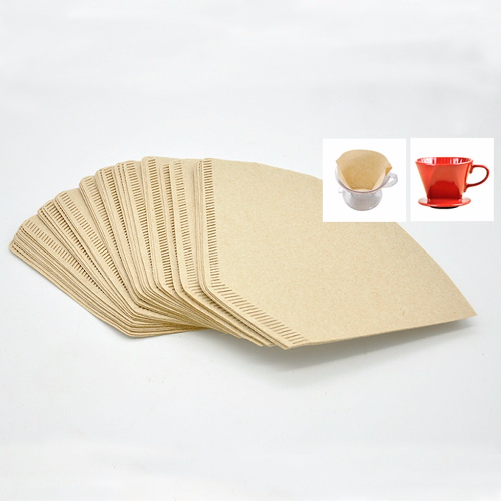 40Pcs/Set Natural Wood Pulp 101 "V" Shape Coffee Cup Filter Paper Espresso Machine Mocha Pot Strainer Sheet